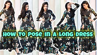 Stylish Poses in a Long Dress/Gown/Maxi Dress/Long Frock| #jkshorts #shorts #PoseWithJk #shortsvideo