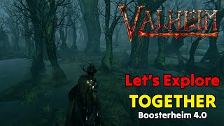 LIVE | BoosterHeim 4.0  Crafting IRON Weapons!!  Let's Explore & Build TOGETHER in Valheim