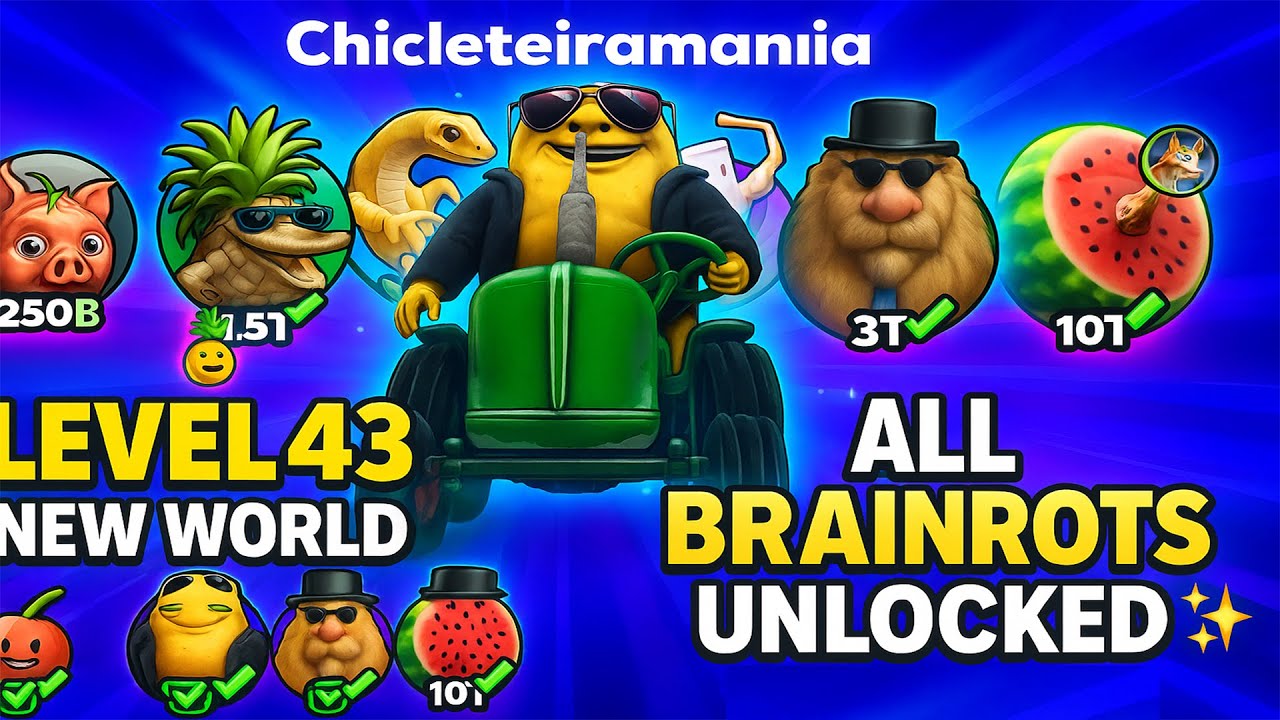 Brainrot Evolution New World Unlocked Level 43 Upgraded - All Chicleteiramania Brainrots Unlocked