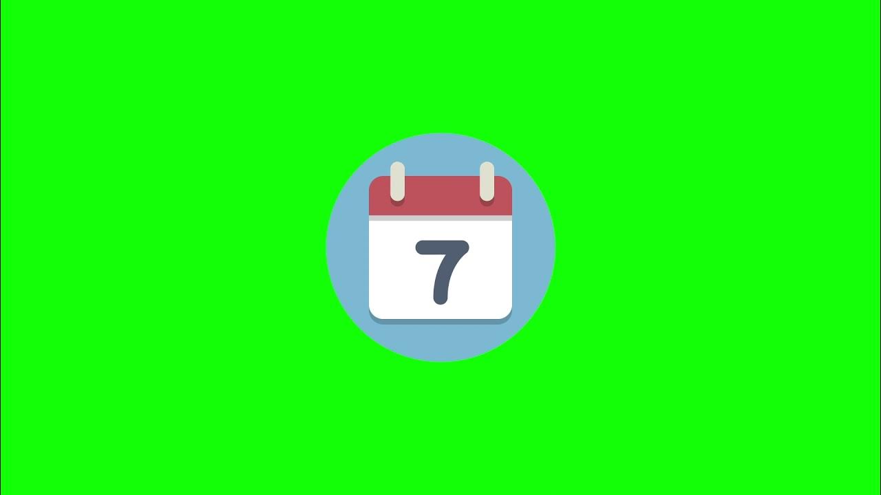 Animated Icon Green Screen calendar YouTube