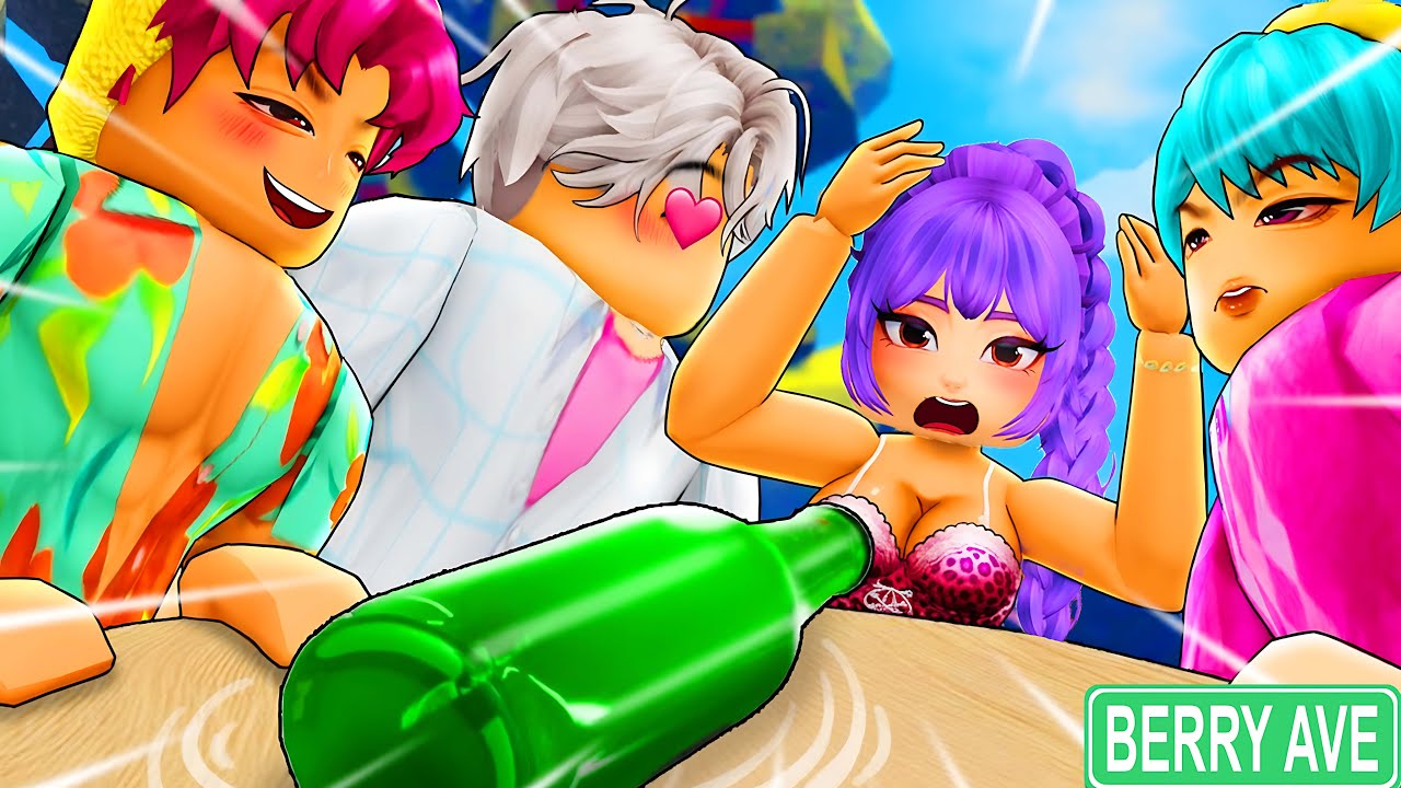 I Play SPIN THE BOTTLE with my BAD BOY BILLIONAIRES ...!  Berry Avenue Story