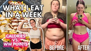 WHAT I EAT IN A WEEK | COMPARING WW(WeightWatchers) POINTS vs CALORIES, MACROS | Weight Loss Journey