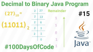 Java Program for Decimal to Binary Conversion | Java program to convert decimal to binary #javacode