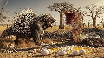 Injured Python Saved by Hominids  After king kong Porcupine Attack. 