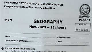 KCSE 2023 Geography Paper 1 section A questions and answers/ marking scheme screenshot 3