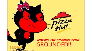 Evil Stephanie Cat Misbehaves At Pizza Hut