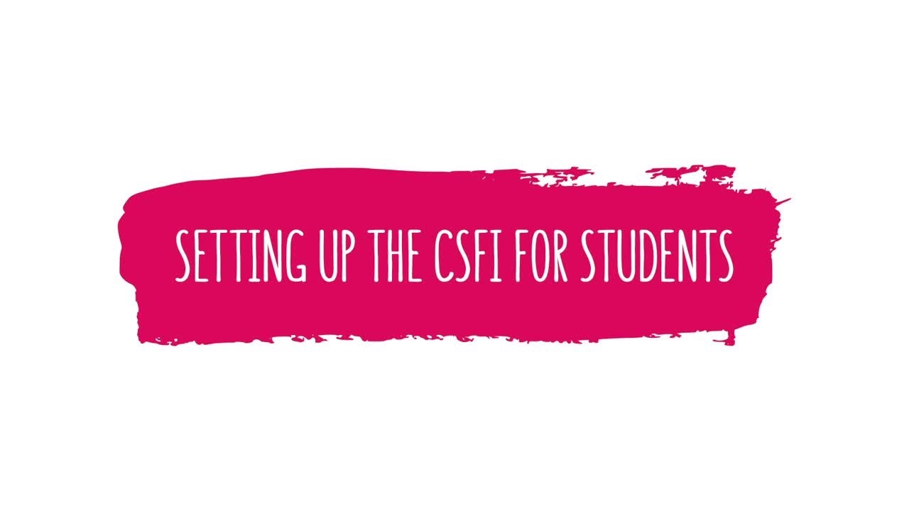 Setting up the CSFI for Students textbooks sell