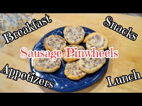 How to make 3 ingredient Sausage Pinwheels ~ a great breakfast, lunch, appetizer or snack