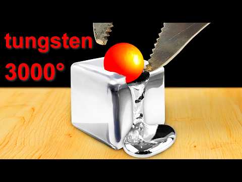 A TUNGSTEN BALL HEATED TO 3000 DEGREES BURNES THRU METAL