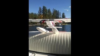 E-Flite Apprentice S15 e Maiden Floats On Water From Boat.
