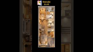 16 x 40 house plan #home #interiordesign #architecture #planning #housedesign #buildingprojection
