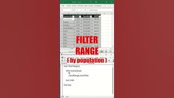 Filter Range with Excel VBA #shorts