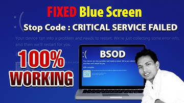 Stop Code : CRITICAL SERVICE FAILED Windows 10 | How to Solved Blue Screen (BSOD) #DgTech
