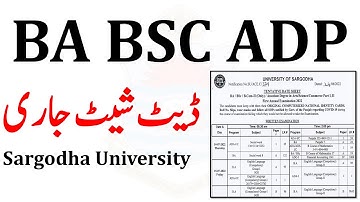 BA BSc ADP BCOM Part 1 & 2 Date Sheet 2022 - Sargodha University