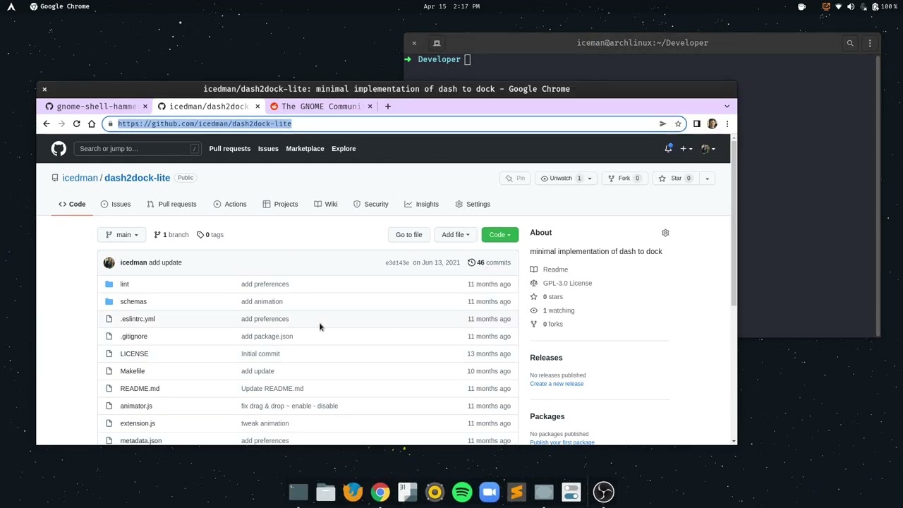 Dash to Dock Lite - Gnome 42 - YouTube