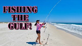 SURF FISHING NAVARRE BEACH for POMPANO!