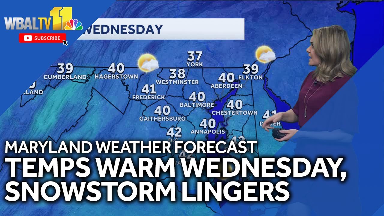 Temps warm Wednesday as possible snowstorm lingers across state - YouTube