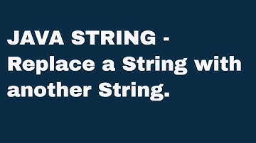 Program to Replace a Substring in a String in Java