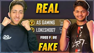 Real Lokesh Gamer And As Gaming Vs Fake As Gaming 2 Vs 6 Clash Squad Gameplay 😂 - Garena Free Fire