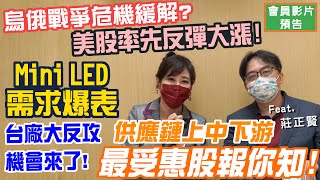 【自由女神邱沁宜】烏俄開戰利空出盡？美股強力反彈！Mini LED引爆供應鏈商機！業績成長股大公開！Feat.莊正賢