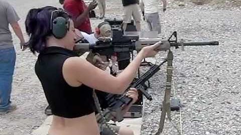 Happy Funball with 5.56mm MP15 rifle at defcon shoot