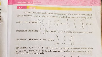 Class 9th Maths KPK board chapter 1 Matrix, Class 1 theory of exercise 1.1 ,Pashto language.  Lec#1