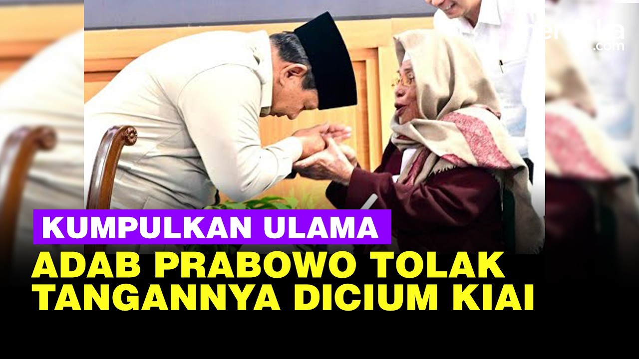 Adab Presiden Prabowo Sapa Para Tokoh Ulama, Tolak Tangannya Dicium Kiai Besar