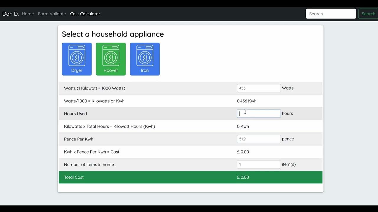 Cost Calculator Javascript YouTube