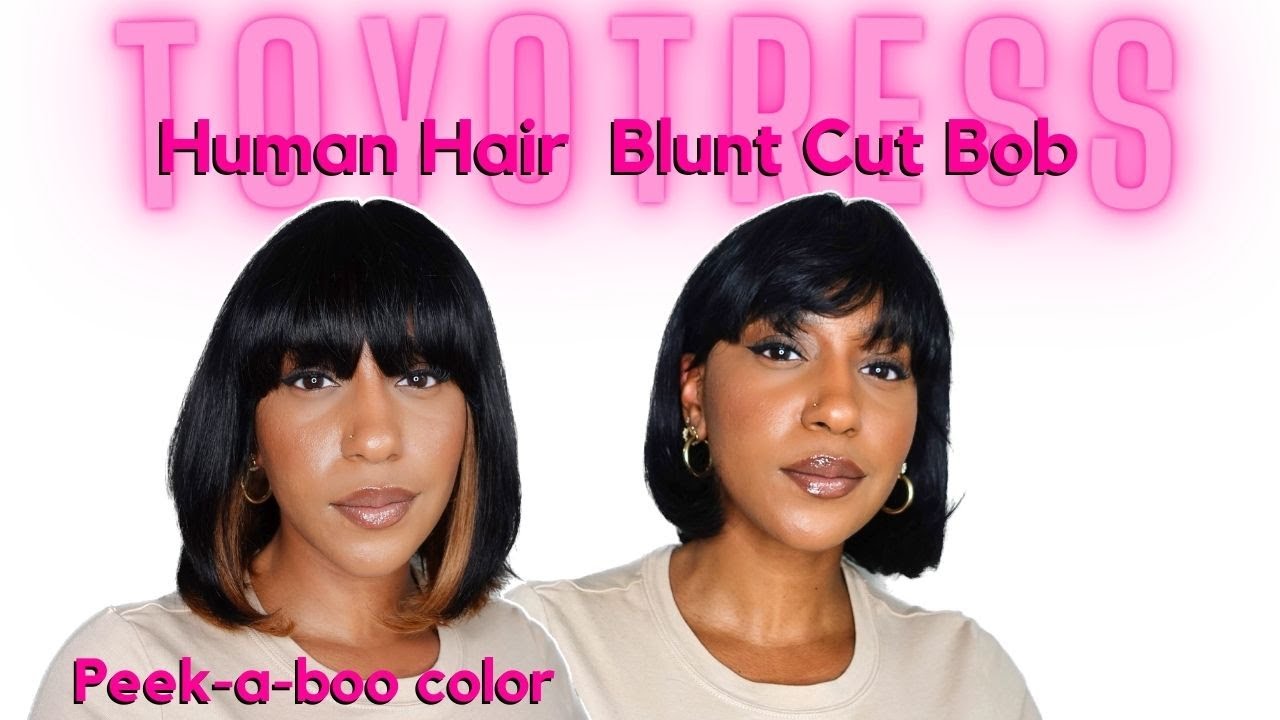 Must Try! Human Hair Blunt Cut Bob Wig With Bangs| Toyotress Hair - Youtube