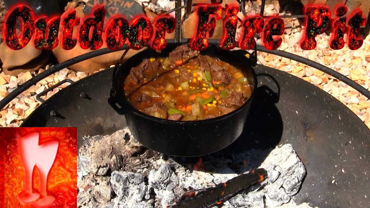 Dutch Oven Beef Stew Over The Fire Pit YouTube
