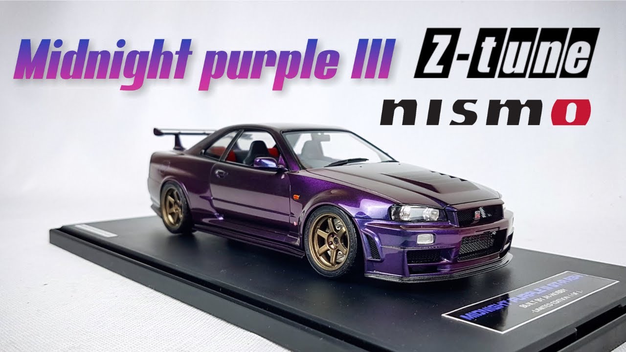 Part 2 Midnight Purple Z Tune Nissan Skyline Gt R R34 1 24 Scale Model Car Tamiya Youtube