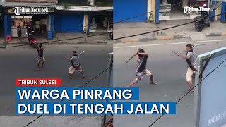 Viral Detik-detik Warga Pinrang Duel Benda Tajam, Kapolsek: Dendam Lama