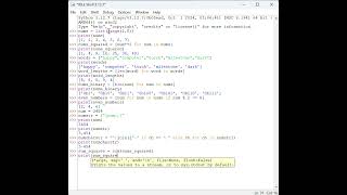 Python Shell Session - List Comprehensions