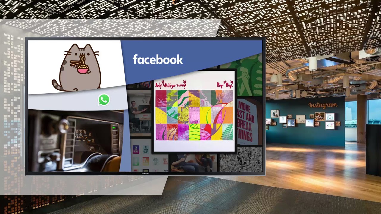 Facebook Digital Sign Facebook Digital Signage - YouTube