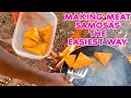 African Village Girl's Life//MAKING TASTY MEAT SAMOSA FROM SCRATCH IN THE WILDERNESS//VILLAGE FOOD