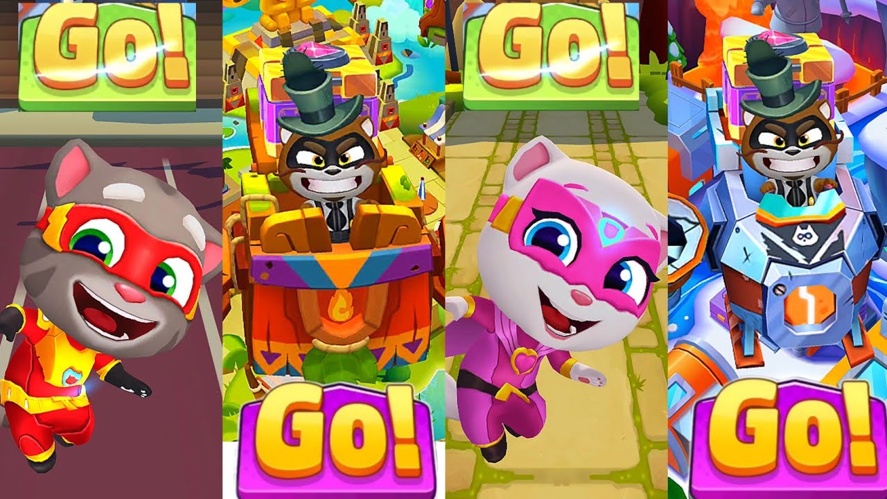 Talking Tom Hero Dash All Bosses  Cages Traps Event  Heroes Saves All Outfit RabiaGameplay