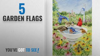 Top 10 Garden Flags [2018]: Toland Home Garden Birdy Dippin' Garden Flag (Garden-Small-12.5x18",