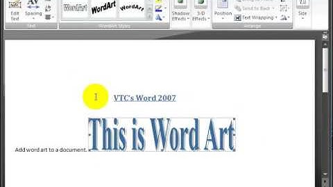 Microsoft Word 2007 ENG TB 05 02 Insert Word Art