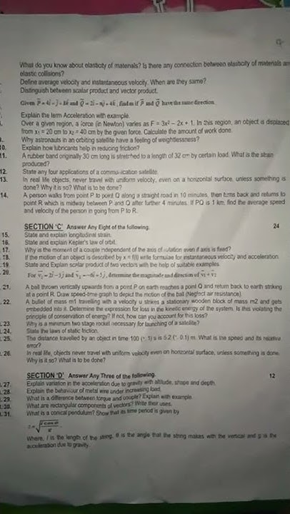 11 that physics paper pattern in 70 marks 2022 - YouTube