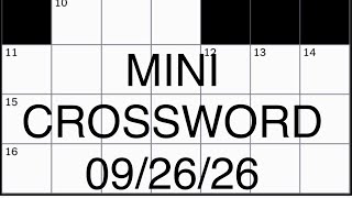 Mini Crossword | NYT Games | 09/26/26 Guide