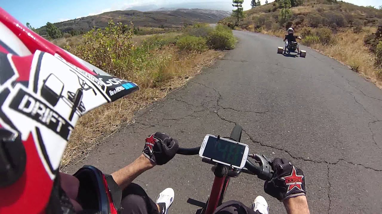 Drift Trike En Tenerife On board a 65Km/h, con pinchazo final!! YouTube
