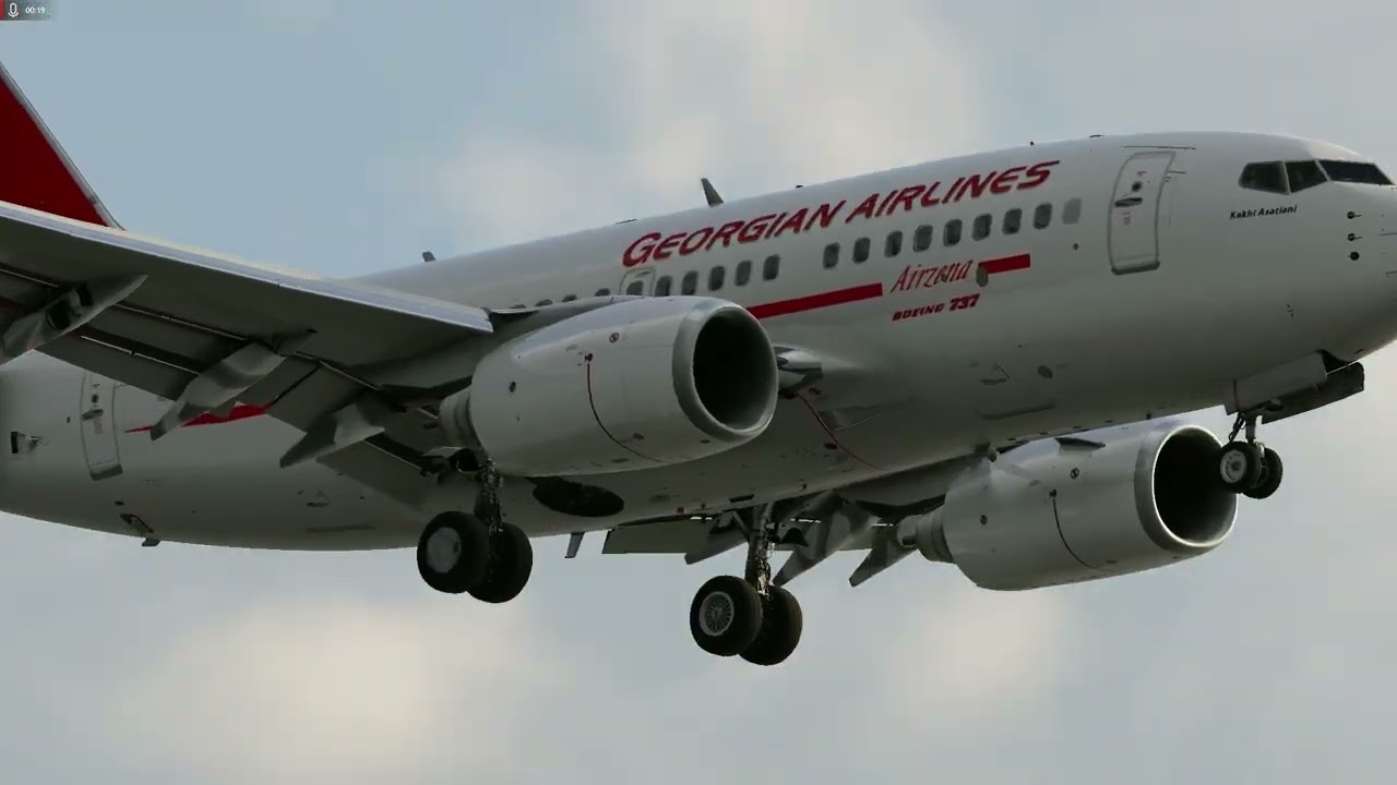 LevelLUp-V2 737-600 | Georgian Airlines Smooth Approach & Landing at Bilbao (LEBB) | X-Plane 12.4 