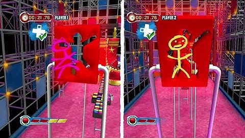 Wipeout Create & Crash - Kid Friendly - Split Screen Fun 3 - Mr. and Ms. Doodle