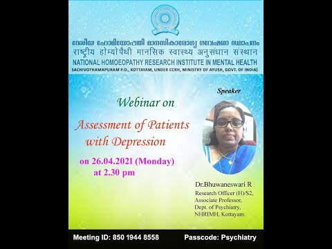 NHRIMH Webinar on Assessment of Patients with Depression.