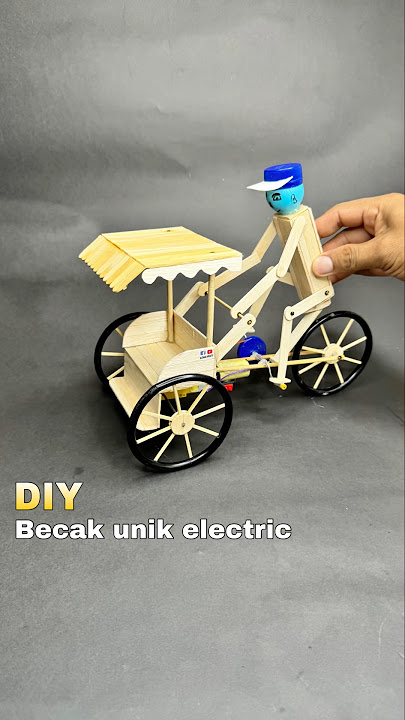 Diy kreatif membuat becak gayung elektrik unik bertenaga baterai #diy #toys #creativ #mainan #unik