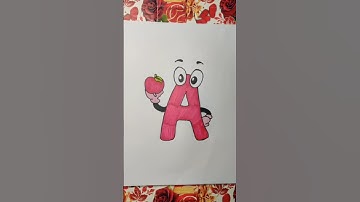 how to draw an apple🍎easy art tutorial for beginners|A for apple cute drawing#apple#viral#drawing