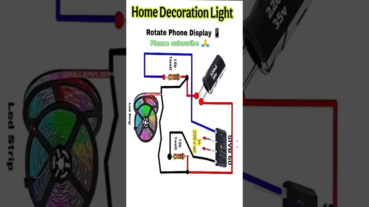 💡 Home Decoration Light Circuit using 220V AC to Power LED Strip 💡