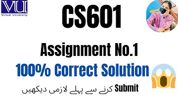 CS601 ASSIGNMENT 1 SOLUTION FALL 2025 | CS601 ASSIGNMENT 1 SOLUTION 2025 | CS601 ASSIGNMENT 1 #CS601