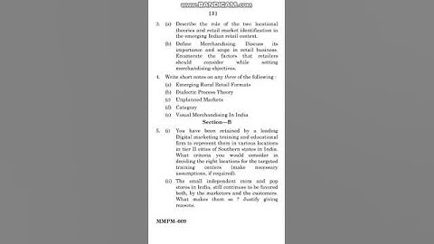 MMPM 009 question paper June 2023  #retailmanagement #management #shorts