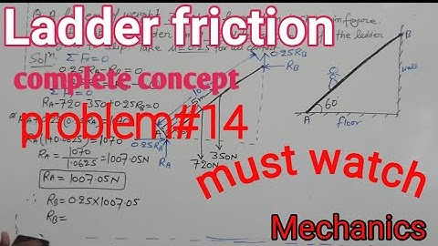 Problem on ladder friction|| friction 17|| Engineering Mechanics|| Sumit Dwivedi||